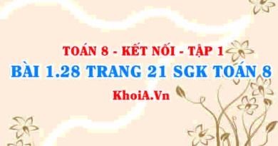 Bài 1.28 trang 21 SGK Toán 8 tập 1 Kết nối tri thức